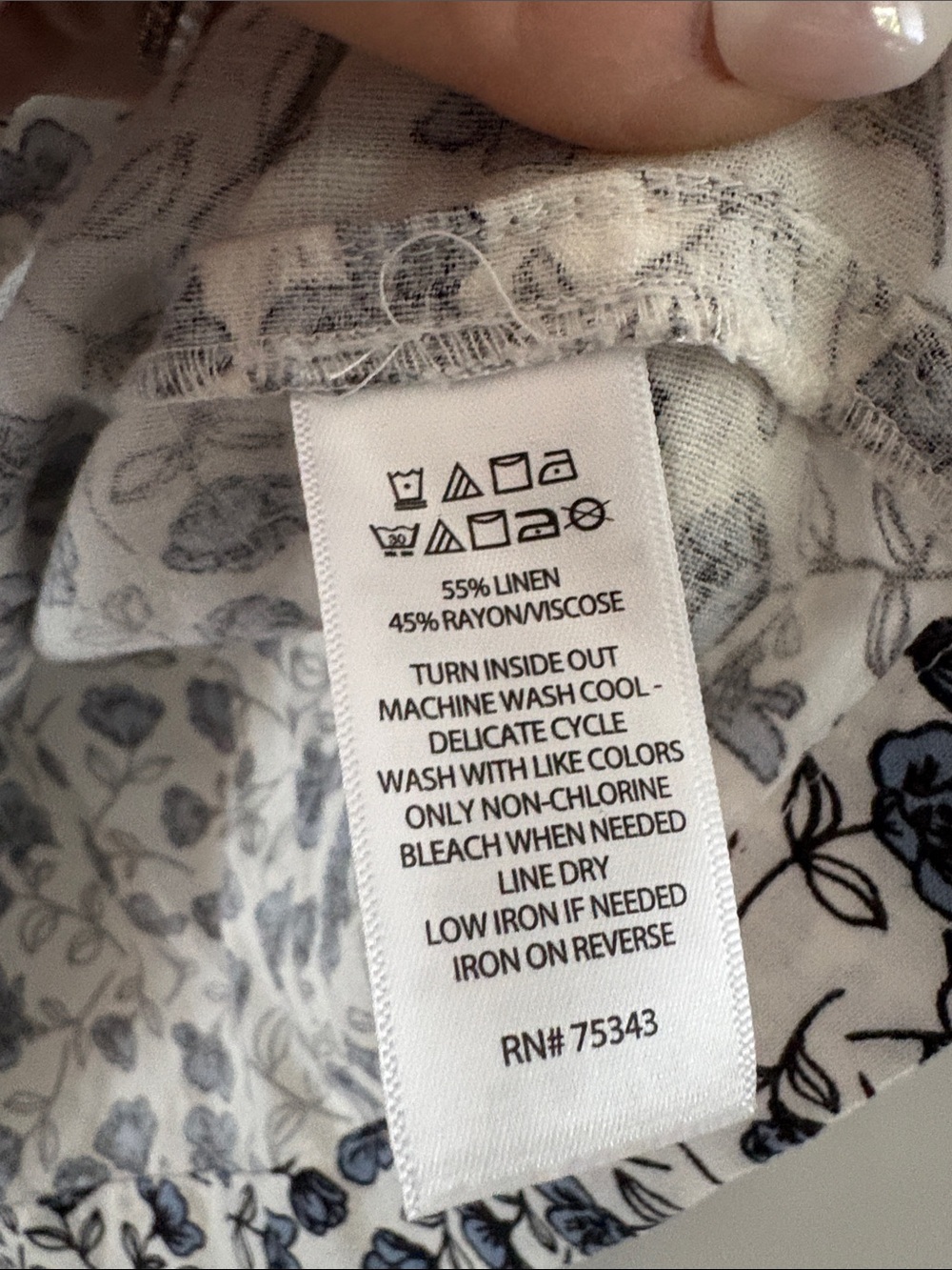 Lucky Brand White Mini Dress with Navy Floral Pattern - Picture 6 of 9